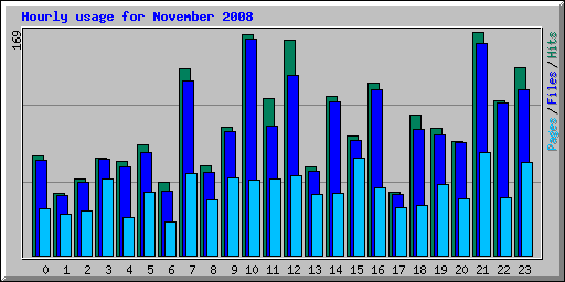 Hourly usage for November 2008