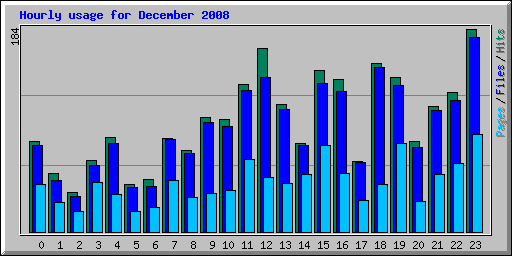 Hourly usage for December 2008