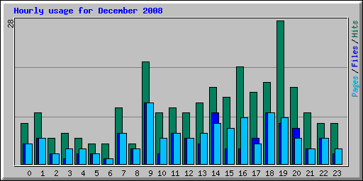 Hourly usage for December 2008