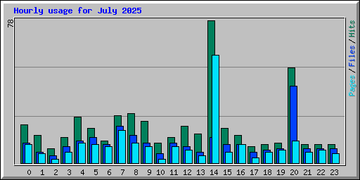 Hourly usage for July 2025