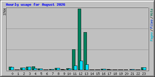 Hourly usage for August 2026