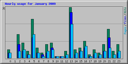 Hourly usage for January 2009