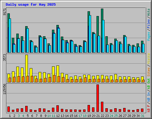 Daily usage for May 2025