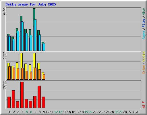 Daily usage for July 2025