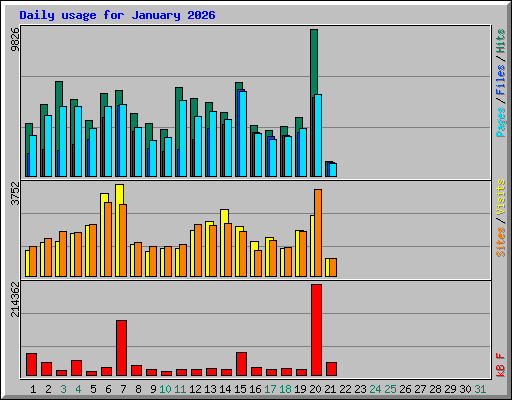 Daily usage for January 2026