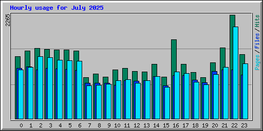 Hourly usage for July 2025