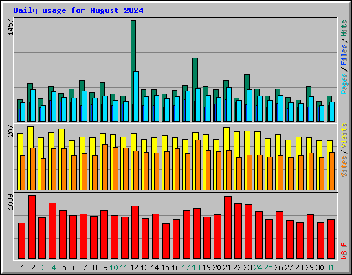 Daily usage for August 2024